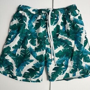 Calvin Klein Green and White Swim Shorts